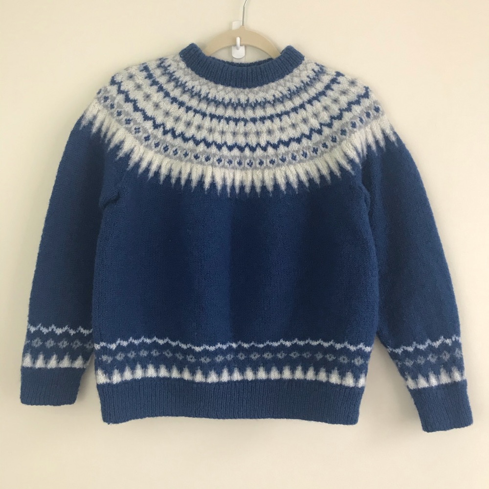 Hand Knit Norway Icelandic Isle Sweater small med